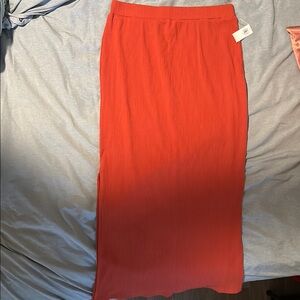 NWT Rust Ribbed Maxi Skirt